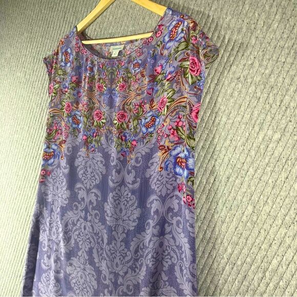 Sundance S Impressions Dress Short Sleeve Knee Length Purple Floral‎ - Picture 7 of 9